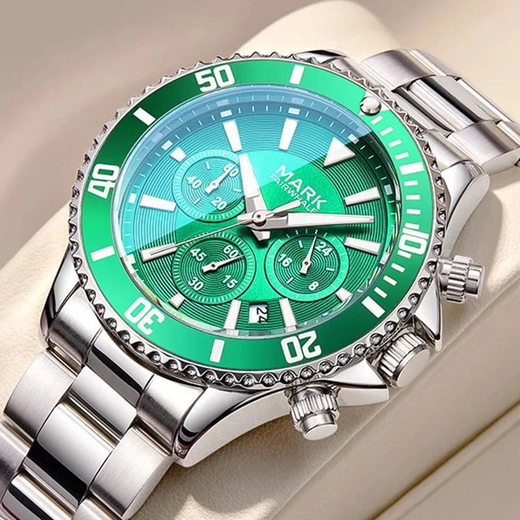 High Quality Men's Stainless Steel Sport Watches Waterproof Classic Quartz Wrist Business Watches 30m Water Resistance Alloy-0