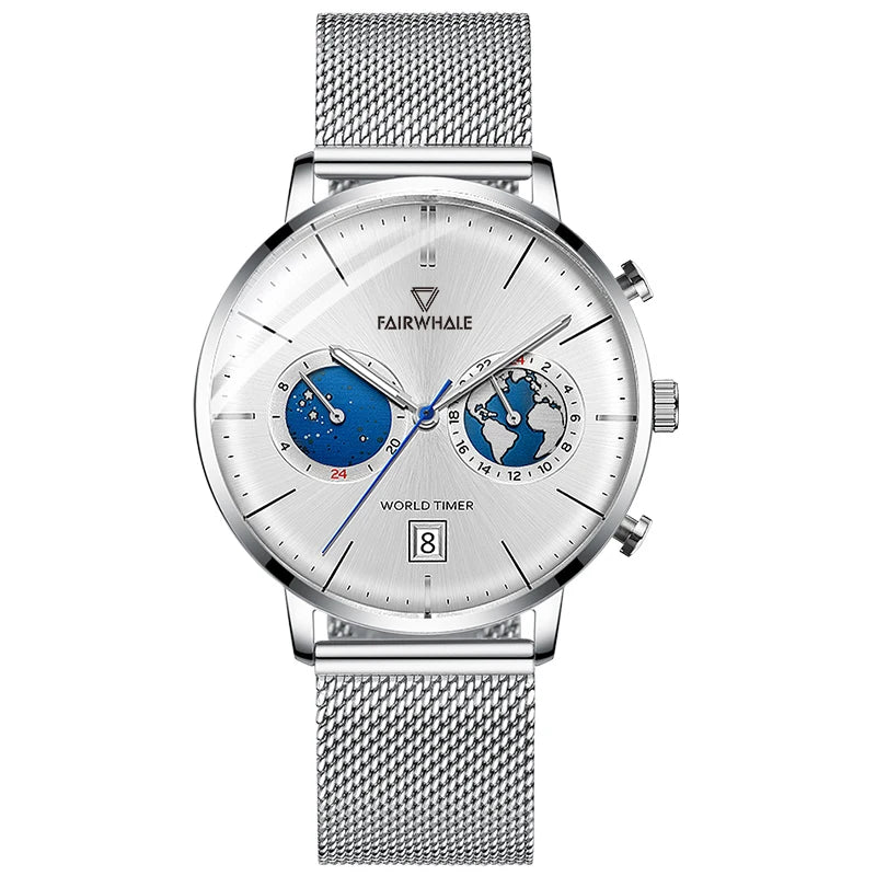 Newest Luxury Multi-Function Men's Leather Quartz Watches Business Simple Design-10