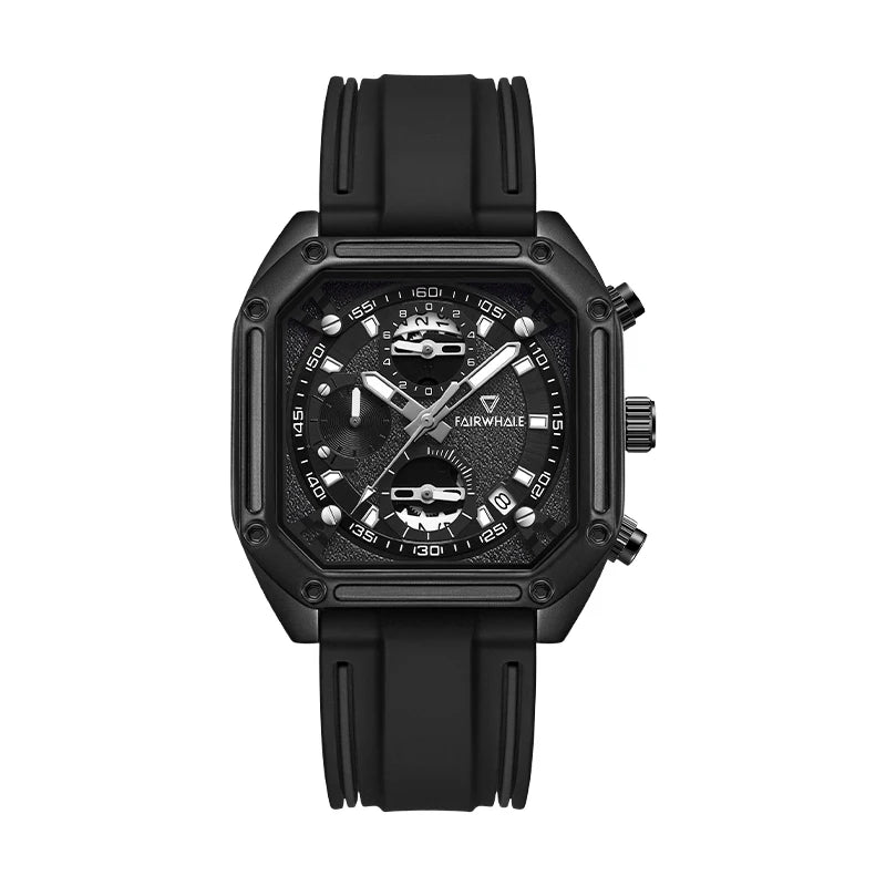 Fairwhale  New Watches Men Chronograph Sport Watches High Quality Silicone Strap Quartz Wristwatch-8