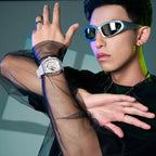 Mark Fairwhale New Design Automatic Mechanical Watch for Man Skeleton Luminous Hands Moon Phase Waterproof Rubber-3