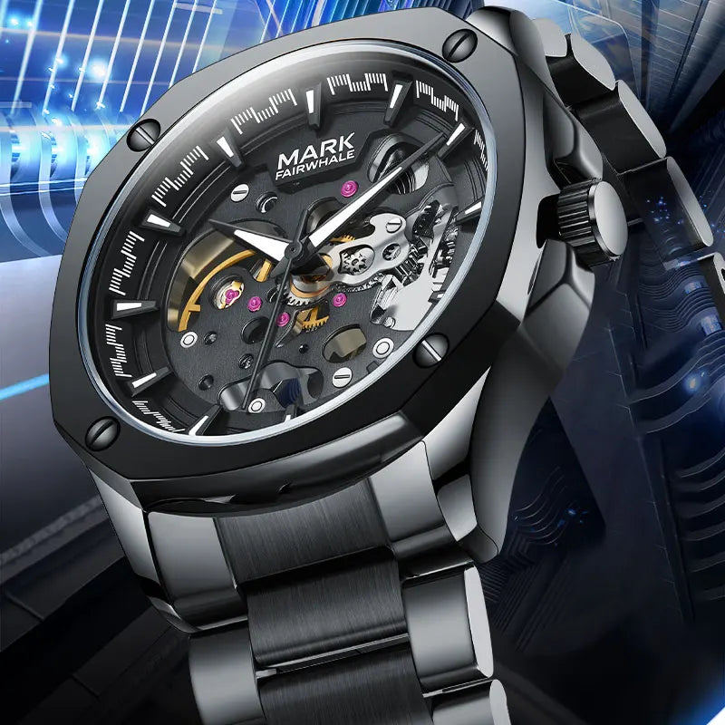 Mark Fairwhale Men's Watches Fashion Trend Automatic Mechanical  Movement Wristwatch  Luminous Watches for Men-0