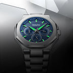 Fashion Water Resistant Stainless Steel Mutli-function Quartz Movement Wrist Watches for Men-4