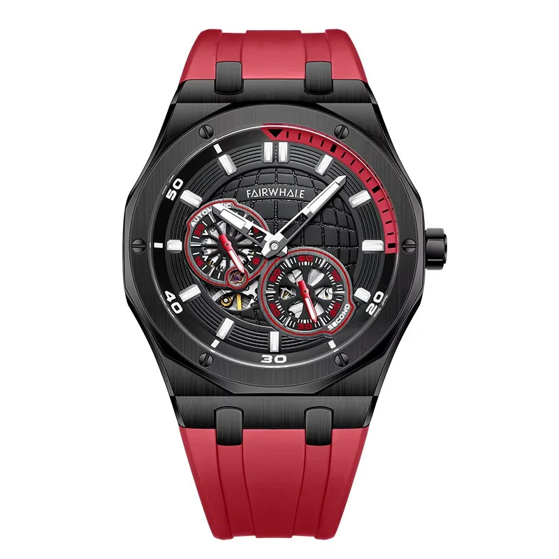 Custom Wholesale Bestselling Interstellar Sci-Fi Mechanical Watch Trendy Octagonal Case Luminous Waterproof Men Wristwatch-7