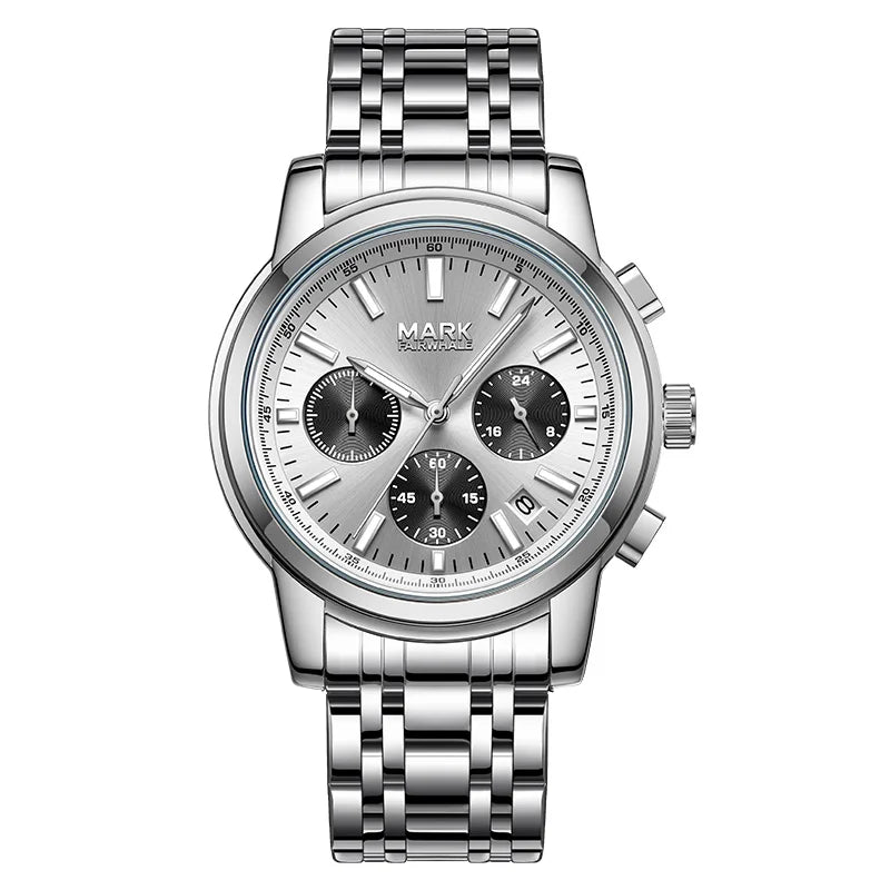 Mark Fairwhale New Arrival Business Casual Style Men's Multifunctional Three Eye Chronograph Quartz Watch Factory Wholesale-9