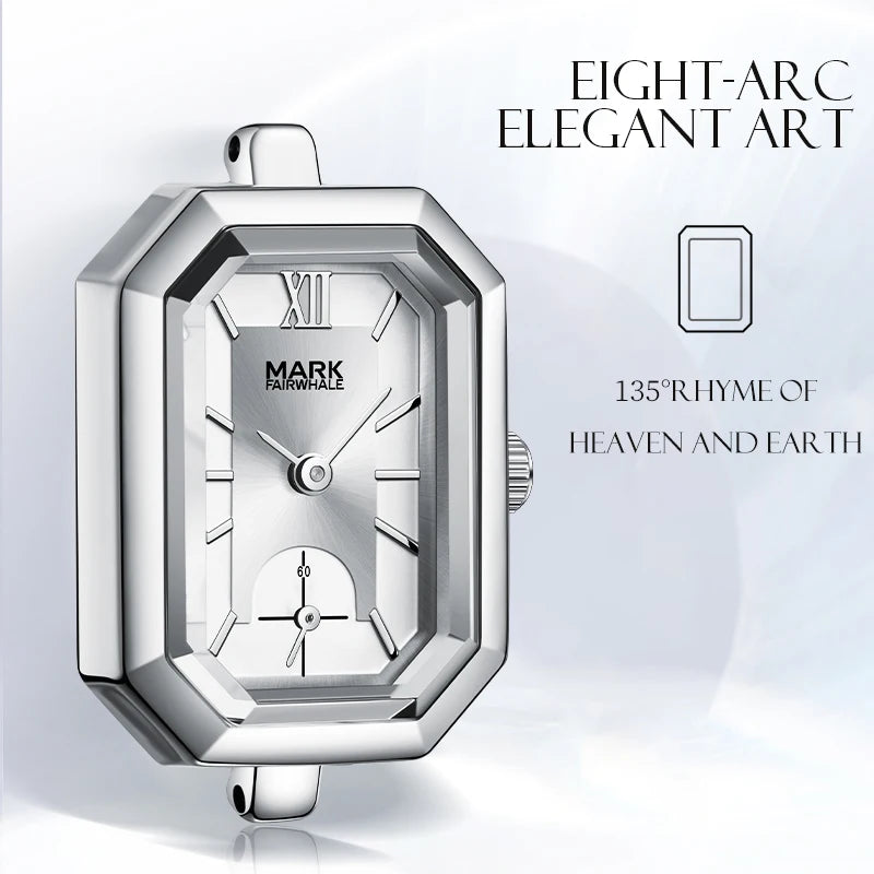 Mark Fairwhale Women Quartz Watch High Clear Mirror Hour Clock Classic Stainless Steel Clock Waterproof Luxury Chronograph Watch-4