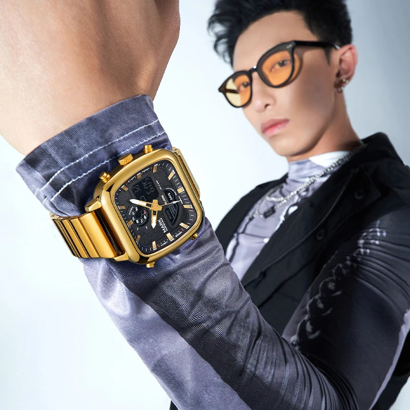New Digital Watch 30m Waterproof Wristwatch Quartz Clock Sport Watch Male Big Watches Luminous-5