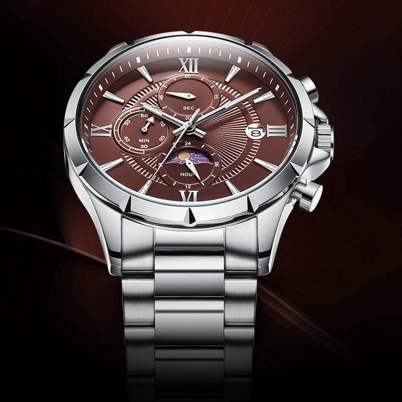 Mark Fairwhale Cross Border Light Luxury Business Mens Watch Chronograph Luminous Water Resistant Quartz Watch Wholesale-4