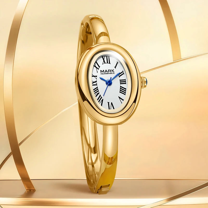 Mark Fairwhale Luxury Watches Ins Gold Metal Chain Trendy Women's Bracelet Watch Exquisite Lady Quartz Watch for Women Gift-0