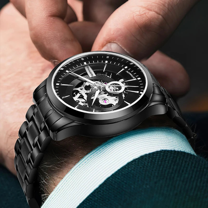 Custom logo Fashion Waterproof Men's Luxury Special Dial Automatic Mechanical Watch 316L Men's Mechanical Watch-3