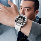 Mark Fairwhale 2023  Fashion Sport Wine Barrel Watch 316L Stainless Steel Case Silicone Strap Mechanical Watches Men-2