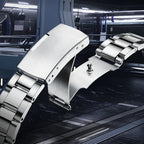 Mark Fairwhale Men Quartz Chronograph Watch Luminous Hands Date 30M Water Resistant Stainless Steel Bracelet Business Wristwatch-3