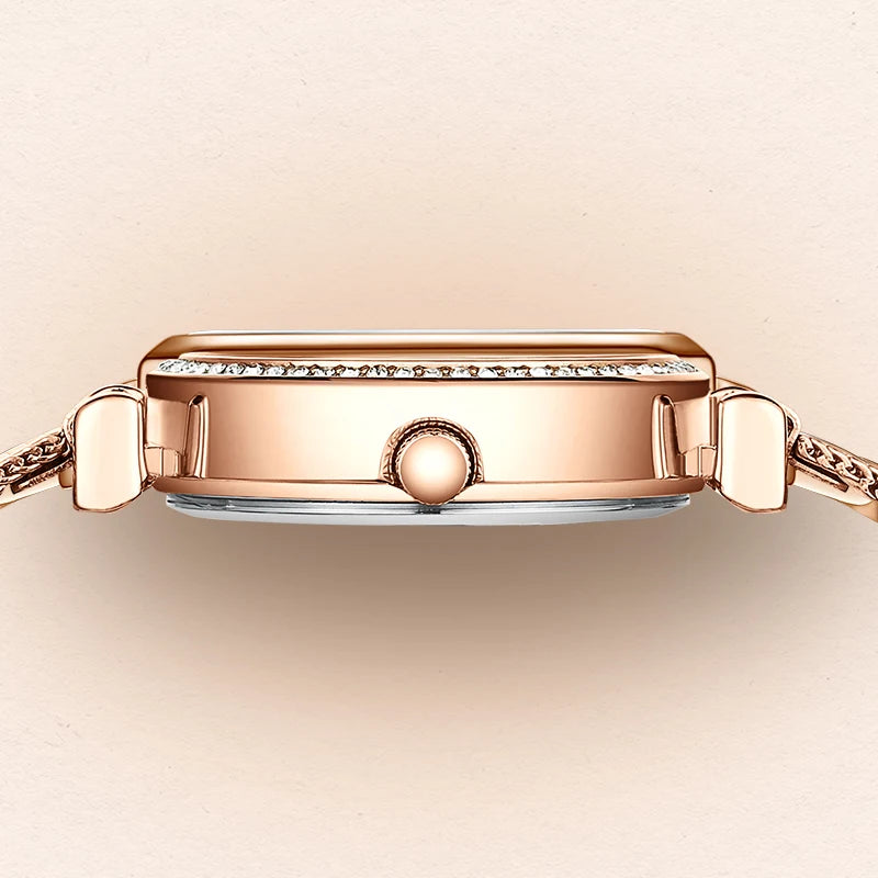 2023 Luxury Women Rose Gold Watch Fashion Ladies Quartz Diamond Wristwatch Elegant Female Watches Reloj Mujer-3