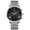 Low MOQ Customize Top Brand Luxury Men Leather Watch Stainless Steel Men Quartz Watches Date Display Multifunctional Watch-6