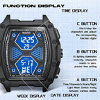 Mark Fairwhale New Design Luminous Electronic Analog Digital Watch Man Waterproof Multifunctional Sport Chrono Watch TPD Strap-4