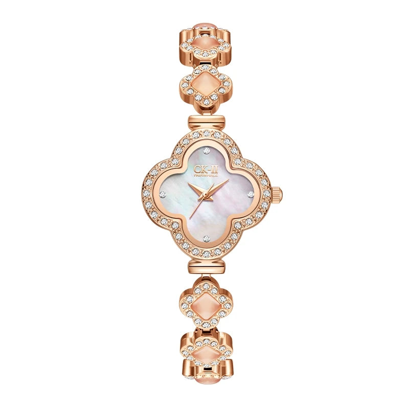 Mark Fairwhale New Arrival Four Leaf Clover Themed Design Womens Watch Fashionable Trendy Metal Strap Quartz Watch  Wholesale-6