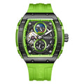 Mark Fairwhale New Design Automatic Mechanical Watch for Man Skeleton Luminous Hands Moon Phase Waterproof Rubber-6