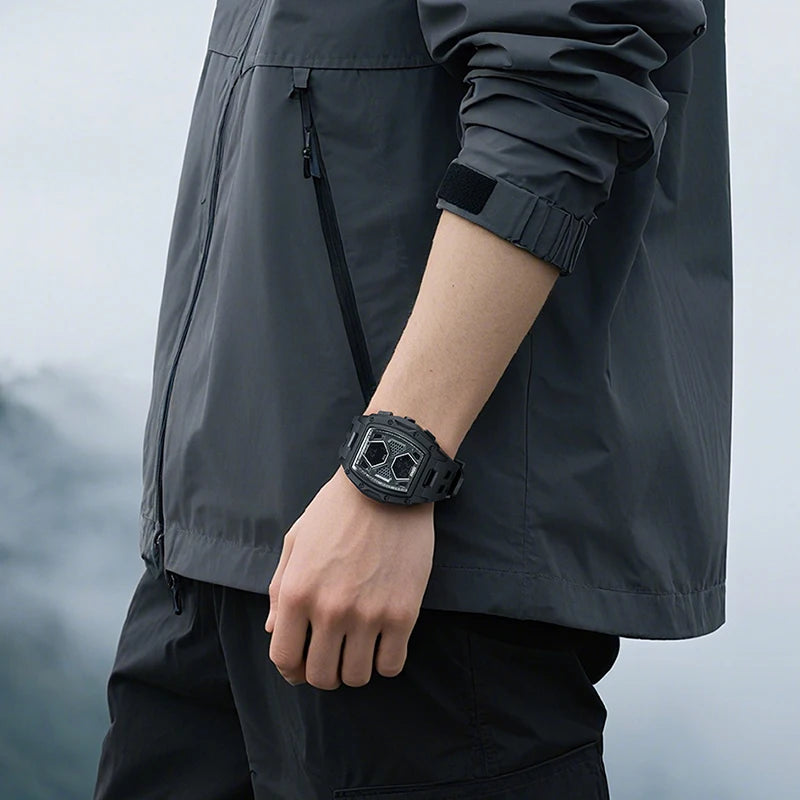 Mark Fairwhale New Design Luminous Electronic Analog Digital Watch Man Waterproof Multifunctional Sport Chrono Watch TPD Strap-5