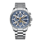 Mark Fairwhale Waterproof Men's  Quartz Watch Stainless Steel Band 3Eye Luminous Dial  Scratch-Resistant Business Chronograph-6