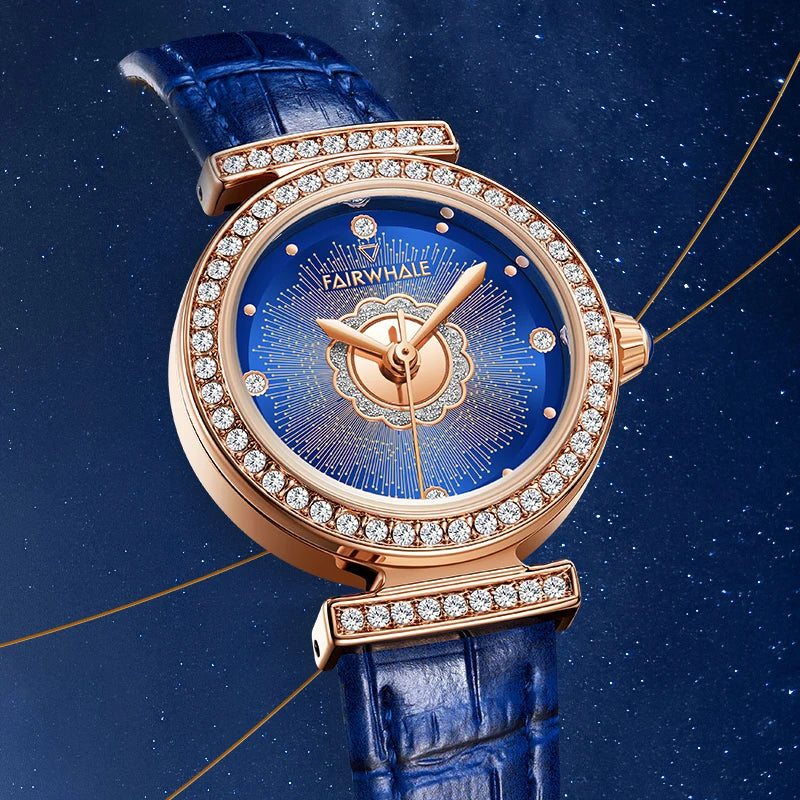 2023 New Women's Watch Fashion Luxury Ladies 3ATM Waterproof Clock Genuine Leather Quartz Lady Watches-0