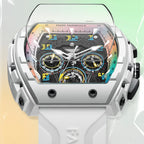 Mark Fairwhale New Trend Mens Watch Tonneau Dial Chronograph Calendar Luminous Quartz Watches for Men-3