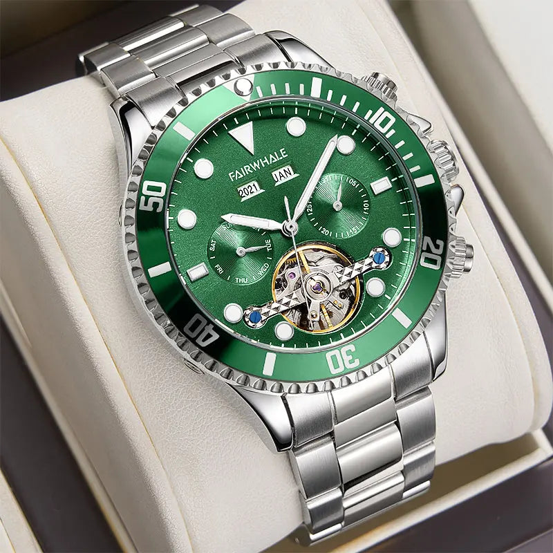 Luxury Automatic Movement 3ATM Waterproof Steel Strap Automatic Men Mechanical Watch-6