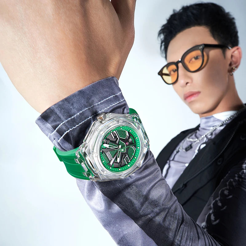 Luxury Sport Quartz Watches for Men Waterproof Wristwatches CalendarClock 44mm Dial Diameter 20mm Business Style-5
