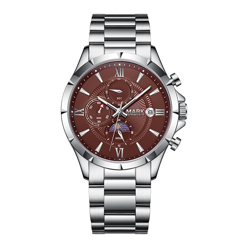 Mark Fairwhale Cross Border Light Luxury Business Mens Watch Chronograph Luminous Water Resistant Quartz Watch Wholesale-6