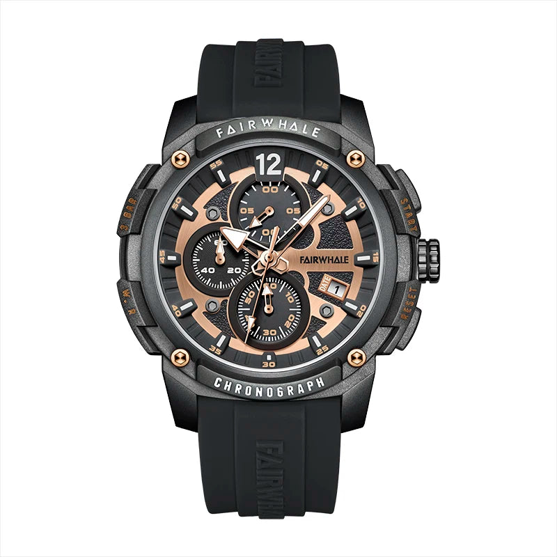 Mark Fairwhale Mens Luxury  Sport Chronograph Fashion Watch Shock Resin Case Strap Quartz Watches-5