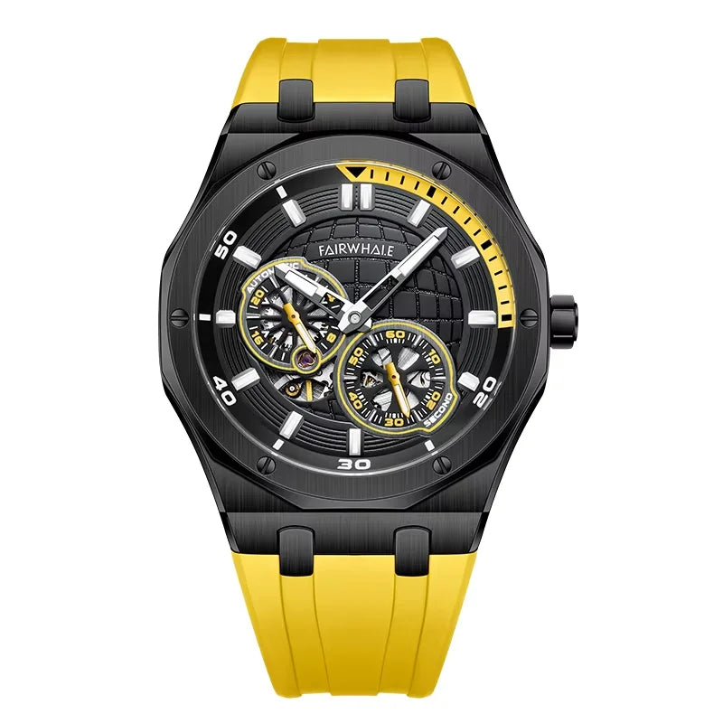 Custom Wholesale Bestselling Interstellar Sci-Fi Mechanical Watch Trendy Octagonal Case Luminous Waterproof Men Wristwatch-9