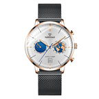 Newest Luxury Multi-Function Men's Leather Quartz Watches Business Simple Design-3