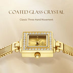 Mark Fairwhale Cross Border New Arrival Fashion Gold Mesh Strap Womens Watch Light Luxury Retro Milanese Steel Band Quartz Watch-2