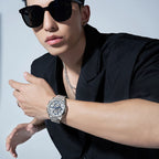 Mark Fairwhale Classic Brand Luxury Stainless Steel Strap Watch Multifunctional Quartz Watch Men Waterproof Chronograph Watch-4