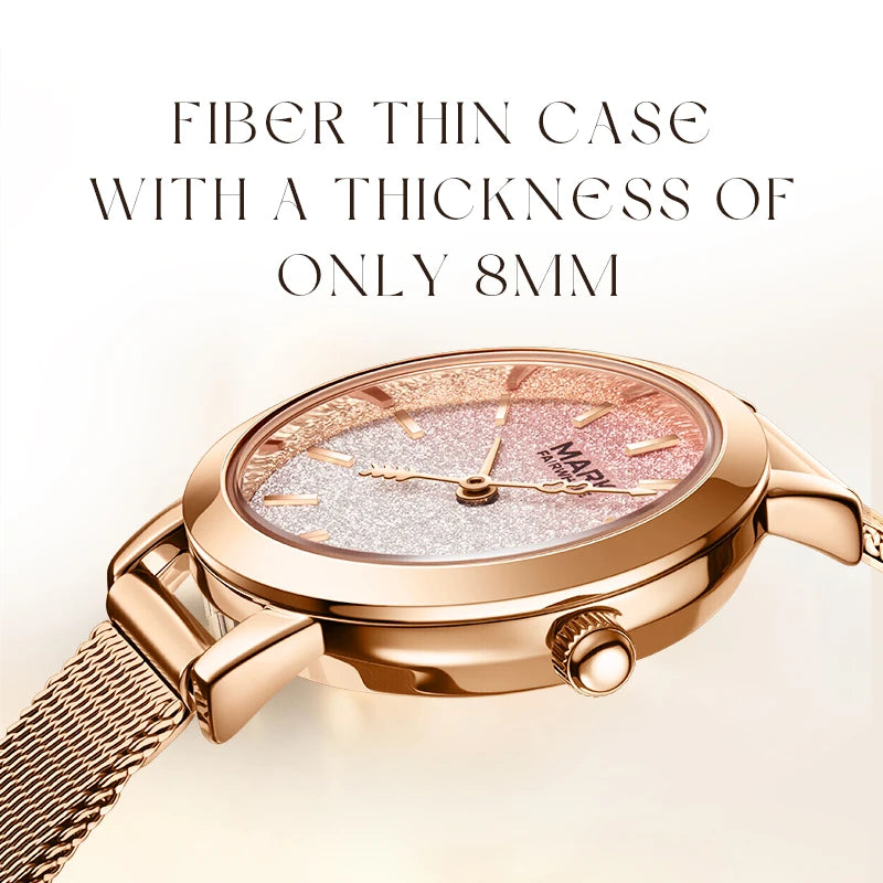 Mark Fairwhale Cross-Border Hot Selling Starry Sky Dial Quartz Watch Trendy Milanese MeshStrapLadies Watch Wholesale Bulk Supply-1
