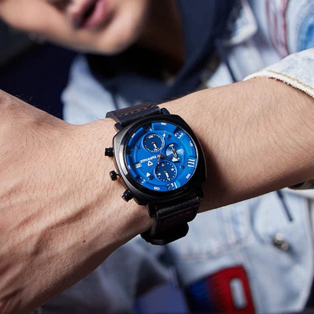 Fashion Business Men WristWatch Fairwhale Brand 5510 Stainless Steel Strap Quartz Waterproof Leather Watch for Men-2
