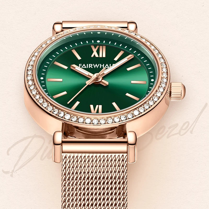 2023 Luxury Women Rose Gold Watch Fashion Ladies Quartz Diamond Wristwatch Elegant Female Watches Reloj Mujer-4