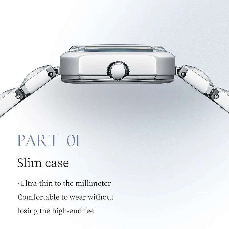 Mark Fairwhale Women Quartz Watch High Clear Mirror Hour Clock Classic Stainless Steel Clock Waterproof Luxury Chronograph Watch-2