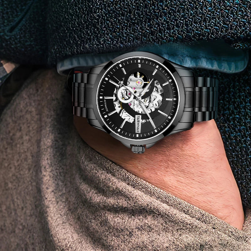 Custom logo Fashion Waterproof Men's Luxury Special Dial Automatic Mechanical Watch 316L Men's Mechanical Watch-5
