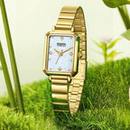Mark Fairwhale Ladies Watch Elegant Square Luxury Quartz Watches Fashion Stainless Steel Watchband Women's Wristwatches-0