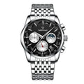 High Quality Fashion Watch Three Eyes Timing Multi-function Quartz Watches for Men Waterproof 3 ATM Moonphase WristWatch-6