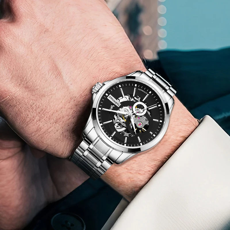 Custom logo Fashion Waterproof Men's Luxury Special Dial Automatic Mechanical Watch 316L Men's Mechanical Watch-2