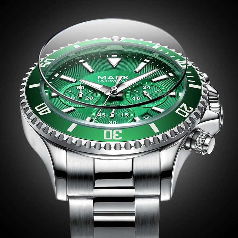 High Quality Men's Stainless Steel Sport Watches Waterproof Classic Quartz Wrist Business Watches 30m Water Resistance Alloy-4