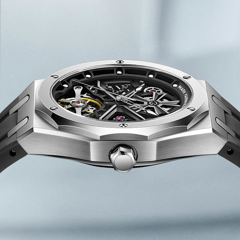 Top Luxury Brand Men Watches Rubber Strap Sapphire Glass Sports Watch Chronograph Men Automatic Watch-3