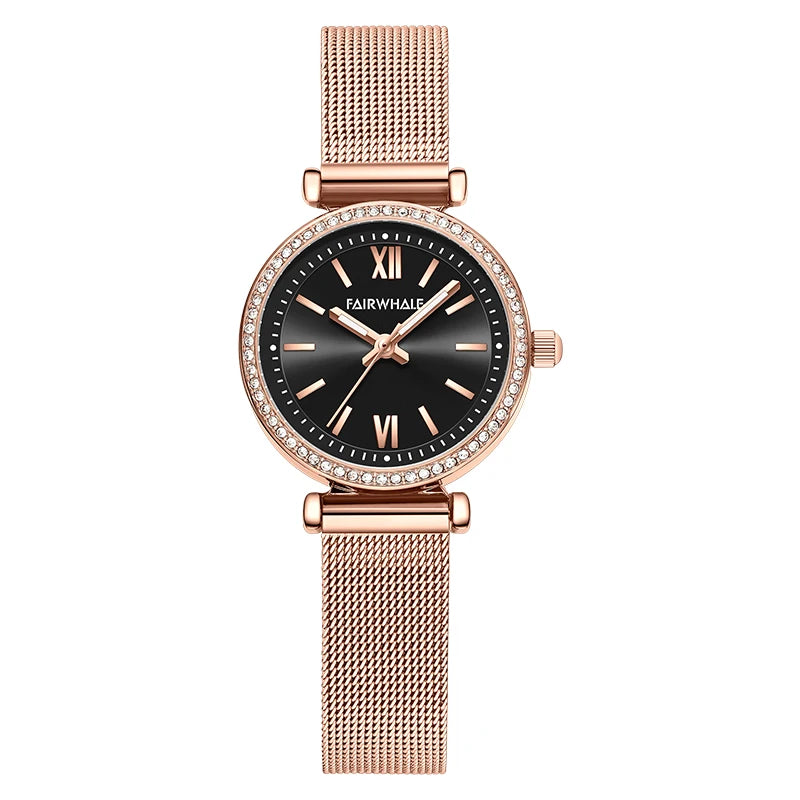 2023 Luxury Women Rose Gold Watch Fashion Ladies Quartz Diamond Wristwatch Elegant Female Watches Reloj Mujer-8
