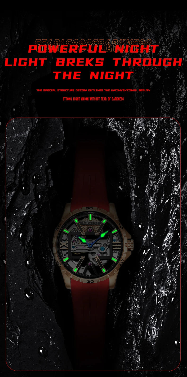Top Branded Luxury Men Mechanical Wrist Watch Chronograph Rubber Strap 316L Stainless Steel Waterproof Automatic Watches-5