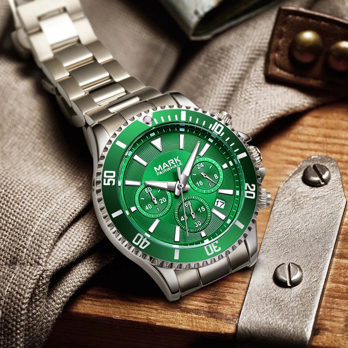 Mark Fairwhale New Arrived Hot Sale Stainless Steel Brand Sport Luxury Watch Men Quartz Wristwatch-2