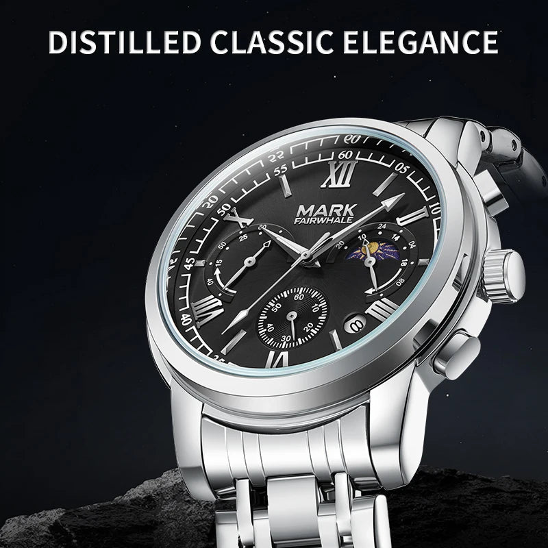 Mark Fairwhale 2025 New Mens Watch Sun Moon Star Dial Modern Stylish Luminous Water Resistant Quartz Watch Wholesale-1