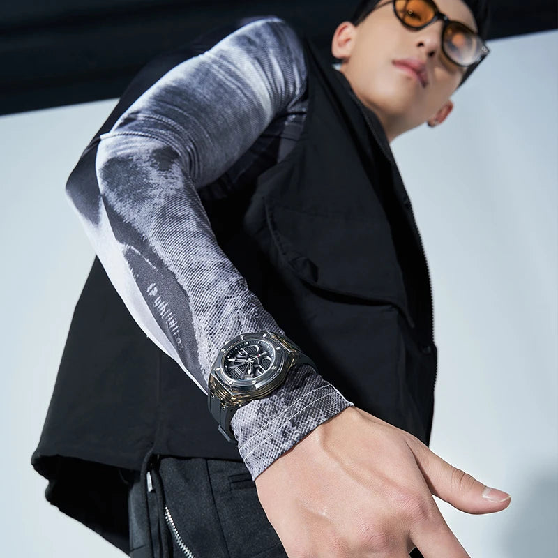 Luxury Sport Quartz Watches for Men Waterproof Wristwatches CalendarClock 44mm Dial Diameter 20mm Business Style-4