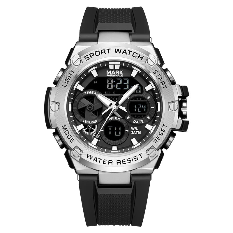 Mark Fairwhale New Sports Men's Digital Watch Silicone Strap Waterproof Luxury Watch Luminous Shockproof Clock Electronic Watch-7