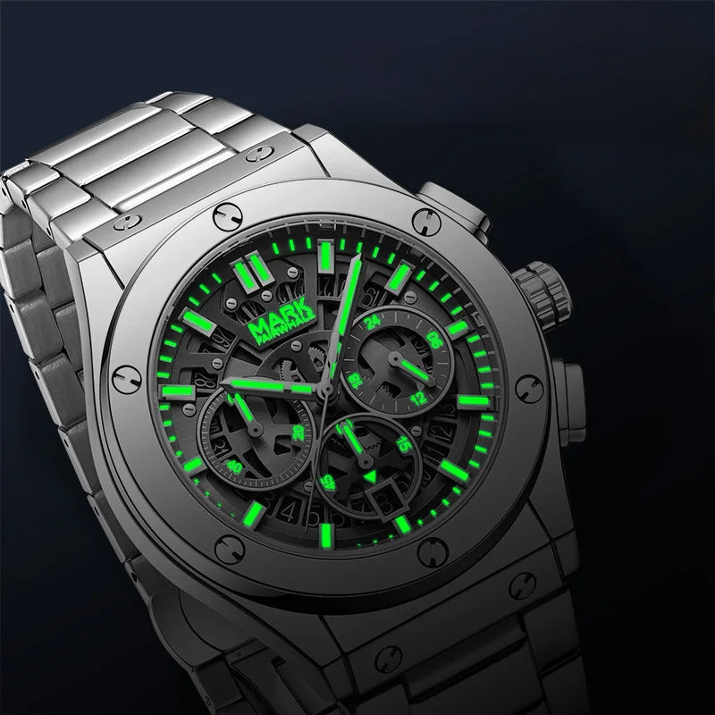 Mark Fairwhale Hot Selling Luxury Men's Quartz Wrist Watch Six-Pin Chronograph Watch Night Light Pointer Fashion Quartz Watch-1