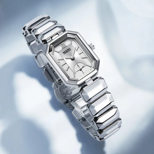 Mark Fairwhale Women Quartz Watch High Clear Mirror Hour Clock Classic Stainless Steel Clock Waterproof Luxury Chronograph Watch-0